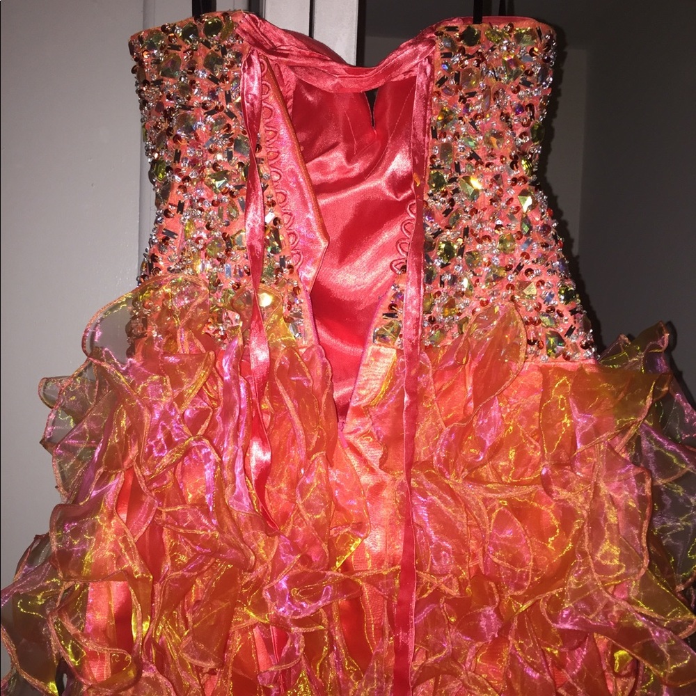 Orange sparkling dress